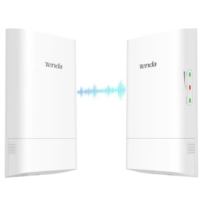 Immagine di Tenda O1 5G Ponte WiFi Esterno Access Point (867 Mbps / 5GHz, antenna direzionale 9dBi, PoE passivo, gestione centrale, portata 1 km, impermeabile IP65) (Confezione da 2)