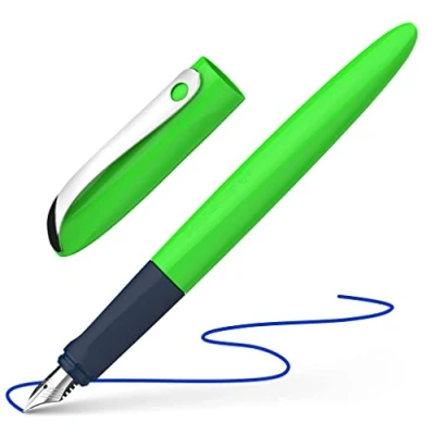 Immagine di Schneider Wavy 162114 Penna stilografica per mancini e destrimani, con molla principianti, colore: Verde