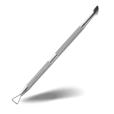 Immagine di Rui Smiths Spingi Cuticole Professionale in Acciaio Inossidabile a due Punte (Spingi cuticole) e Raschietto Rimuovi Smalto Triangolo Stile n. 101