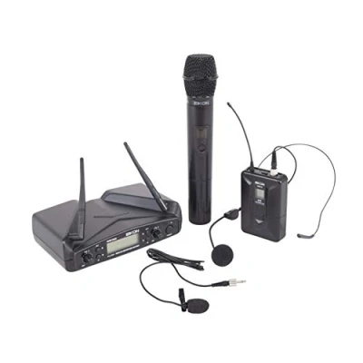 Immagine di Proel EIKON WM700DKIT Sistema microfonico Wireless con Ricevente + Bodypack Archetto Palmare Pulce, Nero