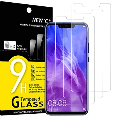 Immagine di NEW&#039;C 3 Pezzi, Vetro Temperato per Huawei Nova 3, 3i, Pellicola Prottetiva Anti Graffio, Impronte, Senza Bolle, Durezza 9H, 0,33mm Ultra Trasparente, Resistente