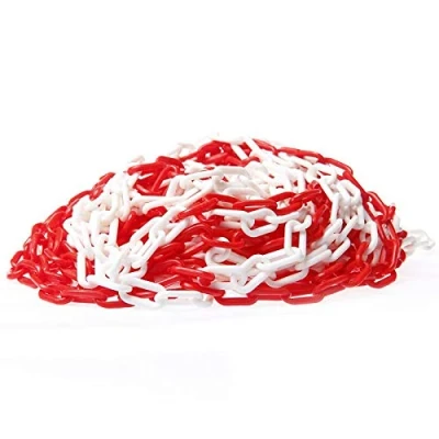 Immagine di TOPWAY Barriera a Catena in Plastica 50 Metri 8mm x 50m Alta Visibilità Maglie Bianca e Rossa per Avviso di Sicurezza Parcheggio, Controllo della Folla, Traffico, Coda 363069