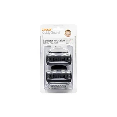 Immagine di Lascal KiddyGuard Avant/Accent/Assure Staffe per rete e cancelletto bambini, morsetti ringhiere rotonde o angolari fino a 50 mm, Set da 2, nero