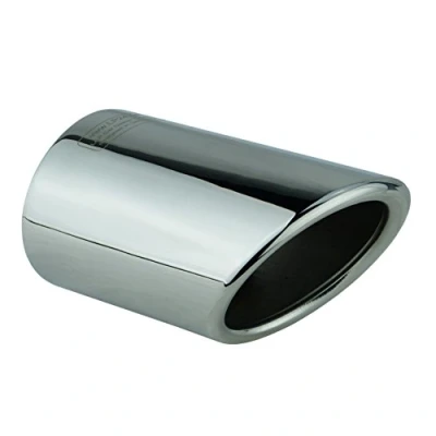 Immagine di L&amp;P A296 2 Terminali di scarico cromati in acciaio inox lucidato a specchio compatibile con A4 B8 A5 8T Plug&amp;Play per tubo da 80 mm