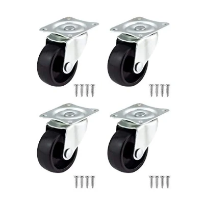 Immagine di kippen 1610K2 SET DI 4 RUOTE IN PLASTICA DA MM.50 CON PIASTRA GIREVOLE