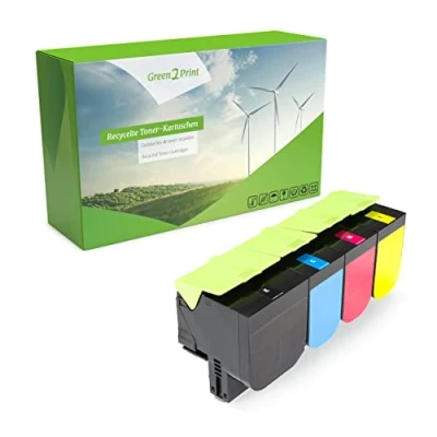 Immagine di Green2Print Toner Set, 4 cartucce 1x 6000, 3x 3500 pagine per Lexmark CX417DE, CX517DE, CS417DN, CS517DE