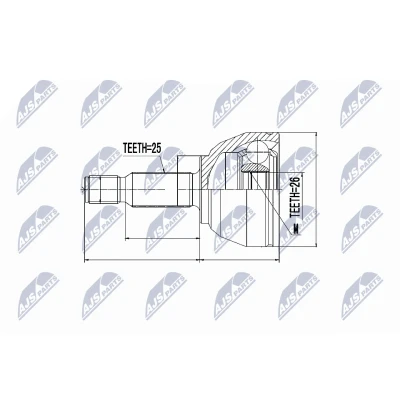 Immagine di NTY NPZ FR 017 Kit Giunto Omocinetico Assale anteriore Sx, Dx FORD: Transit Connect Mk1 Van