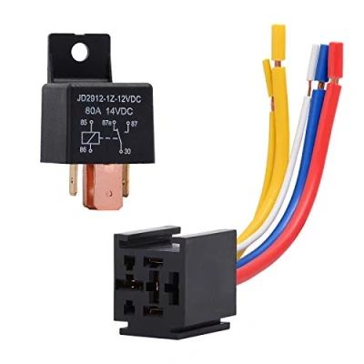 Immagine di Ehdis Relè Universale con Imbracatura di Socket 12V 80A 5 Pin Camion dell&#039;automobile Motore Heavy Duty On/off Normalmente Aperto SPDT Relay Plug