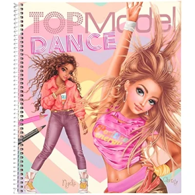 Immagine di Depesche Malbuch 12227 TOPModel Dance Libro 30 Pagine per Creare Motivi e Abiti da Modella, Libretto colorare con Fogli Adesivi, Stencil ECC, Multicolore, ca. 29,5 x 25,5 1,5 cm