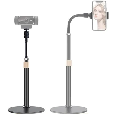 Immagine di Etucro Webcam Supporto per telefono [Tipo di estensione] flessibile video a collo cigno fotocamera telefoni cellulari, Logitech C922 C930e C920 ecc. (filettatura 1/4&quot;)