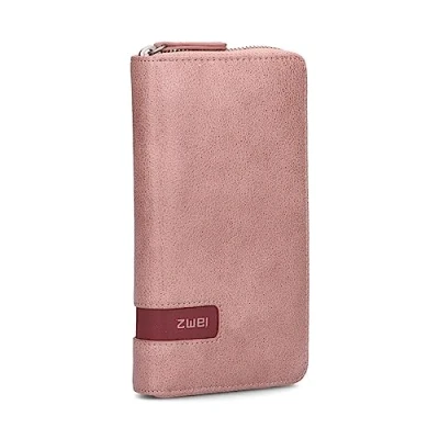 Immagine di Zwei Portafoglio da donna Mademoiselle.M MW2, 20 x 11 cm, in morbida ecopelle di alta qualità, 15 scomparti per carte credito, portamonete, scomparto documenti, chiusura lampo, blush,