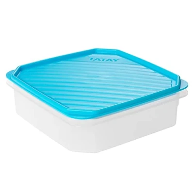 Immagine di TATAY Contenitore per Alimenti, Ermetico, capacità 1.3L, Coperchio a Scatto Flessibile, Senza BPA, Adatto al microonde e alla lavastoviglie, Bianco. Dimensione: 18,5 x 6,1 cm