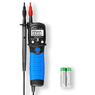 Immagine di Multimetro digitale a penna BTMETER BT 38C AC DC 600V Tester ad alta tensione, misuratore di resistenza 60M Ohm, con test del diodo capacità, allarme continuità, schermo LCD retroilluminato