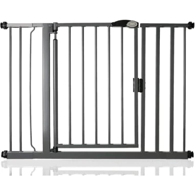 Immagine di Bettacare Cancello per Scale Auto Close, 103,8 cm 110,8 cm, Grigio Ardesia, di Sicurezza a Pressione, Cancelletto Bambini, Barriera Porte, Corridoi e Spazi