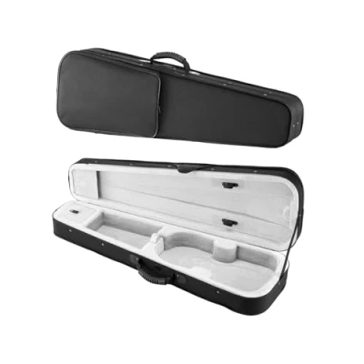 Immagine di VEVOR Custodia per Violino, Dimensione Completa 4/4, da Viaggio Violino 4/4 in Nylon Impermeabile, con Fodera Peluche, Doppia Tracolla, Antigraffio, Forma Triangolare, Nero