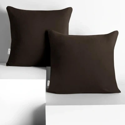 Immagine di DecoKing 2 federe 80 x cm jersey cotone chiusura lampo marrone ambra