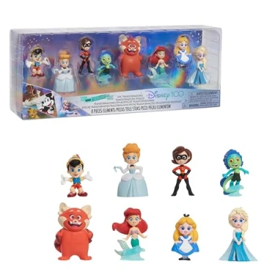 Immagine di Disney100 Years of Epic Transformations, set di 8 statuette in edizione limitata, giocattoli per bambini dai 3 anni su Just Play