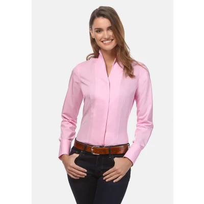 Immagine di Vincenzo Boretti Leicht Tailliert Kelchkragen Camicia, Donna, Taglia: 40, Pink