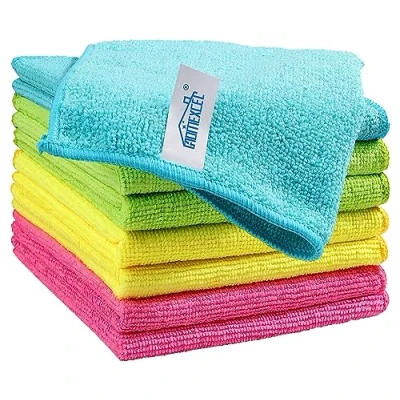 Immagine di HOMEXCEL Panno di pulizia in microfibra, confezione da 8, asciugamani per la con 4 colori assortiti, 30 x cm (verde/blu/giallo/rosa)
