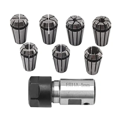 Immagine di 7 PZ ER11 1 7mm Spring Collets Set 5mm Motor Shaft Holder Extension Rod Fresatura Tornio Strumento per CNC Engraving Machine