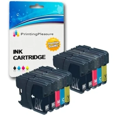 Immagine di 10 Compatibili LC1100 LC980 Cartucce d&#039;inchiostro per Brother DCP 145C 165C 195C 197C 385C 585CW 6690CW MFC 250C 290C 490CW 5890CN 5895CW 6490CW 990CW J615W Nero/Ciano/Magenta/Giallo, Alta Capacità