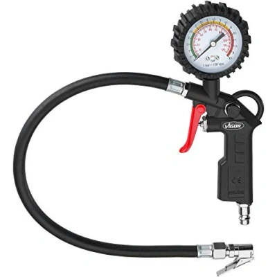 Immagine di HAZET Gonfiatore per pneumatici ViGOR V6905 leva di gonfiaggio fine un dosaggio mirato, graduazione: 0,1 bar manometro dellaria con rivestito in gomma proteggere dagli urti leggeri
