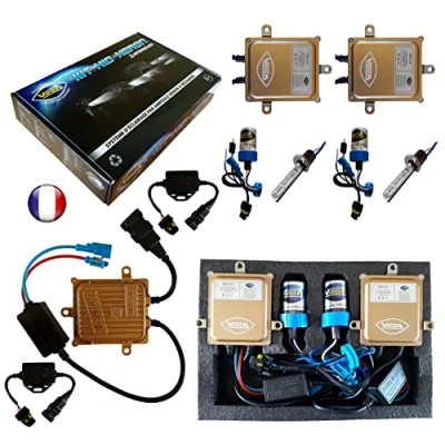 Immagine di Vega® Kit HID Xénon Marchio francese, H1 6000K, 55 W, Canbus anti errore ODB, Design ASIC, lampadine a base metallica