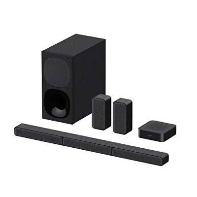 Immagine di Sony HT S40R Soundbar per TV a 5.1 canali 600W Dolby Digital, Subwoofer cablato e Speaker posteriori wireless, connessione Bluetooth, Colore Nero