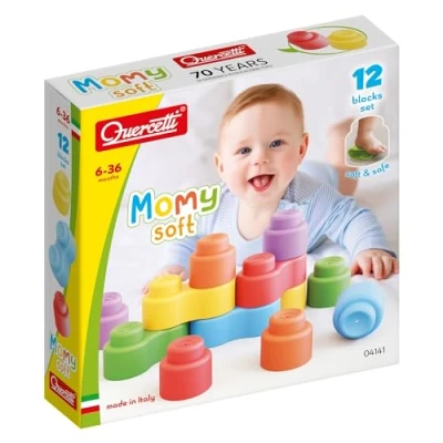 Immagine di Quercetti 4141 MOMY Soft, Giochi di Costruzioni in plastica Morbida per la Prima Infanzia, 12 Pezzi, Multicolore