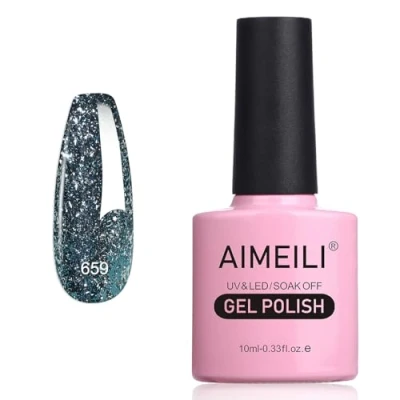 Immagine di AIMEILI Smalto Semipermanente in Gel UV LED per Unghie Kit Smalti Semipermanenti Soak off Colori Manicure Flash di Esplosione Autunnale e Invernale (659) 10ml
