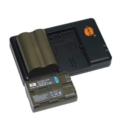 Immagine di BP 511 511A (2 pezzi) Batteria di ricambio ricaricabile e caricatore Dual compatibile con Canon EOS 5D 10D 30D 40D 50D Rebel 1D D60 300D D30 Kiss Powershot G5 Pro 1 G2 G3 G6 G1 Pro90 DM MVX1i ecc