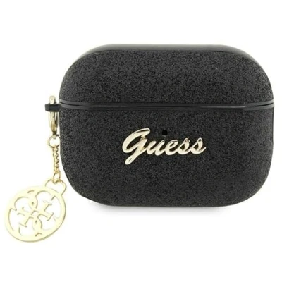 Immagine di Guess GUAP2GLGSHK Custodia per AirPods Pro 2 Nero Glitter Flake 4G Charm
