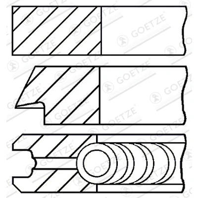 Immagine di GOETZE ENGINE 08 429300 00 Kit Fasce Elastiche 79,5 LKZ Ring FIAT: Grande Punto Hatchback, Evo BRAVO 2, ALFA ROMEO: MiTo