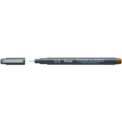 Immagine di Pentel Pointliner S20P 5SP, Fineliner, Seppia, impermeabile e resistente alla luce, 0,5 mm, 1 pezzo (confezione da 1)