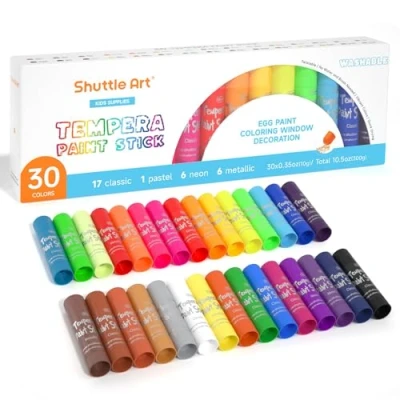 Immagine di 30 Tempere Solide Stick Colori Set Non Tossici Lavabili