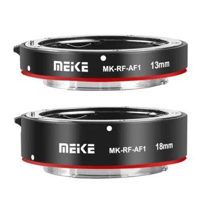 Immagine di Meike MK RF AF1 Anello adattatore in metallo per messa a fuoco automatica macro (13 mm + 18 mm), compatibile con fotocamere Canon Mount EOS R RP Series