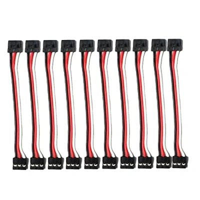 Immagine di Boladge 10 Pezzi 10CM 3 poli Spina JR Maschio a Cavo di Prolunga Servo Connettore per RC Quadricottero