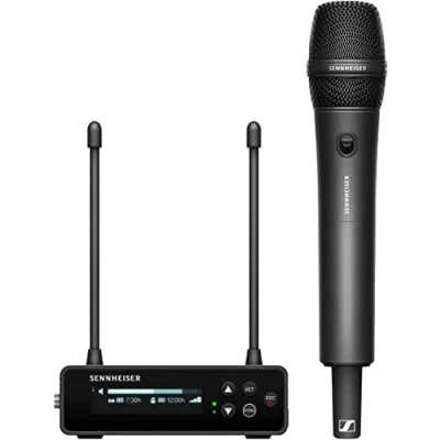 Immagine di Sennheiser Sistema microfonico digitale portatile wireless UHF con trasmettitore SKM S e modulo dinamico a cardioide MMD 835 set EW DP (U1/5), Nero (700036)