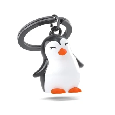 Immagine di O meta[l]morphose METALMORPHOSE portachiavi pinguino, animale, regalo per bambini, uomo e donna, bianco, taglia unica