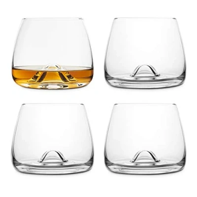 Immagine di Final Touch 4 bicchieri da whisky in cristallo realizzati con DuraSHIELD Titanium rinforzati per una maggiore durata, altezza 9 cm, 300 ml, confezione pezzi