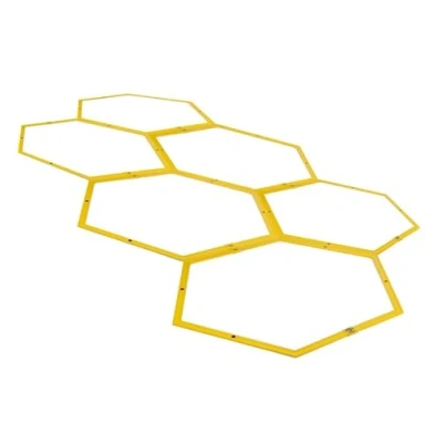 Immagine di Umbro Scaletta per agilità, diametro 57,5 cm, 6 esagonali, con connettori, accessori allenamento calcio, ostacoli colore: giallo
