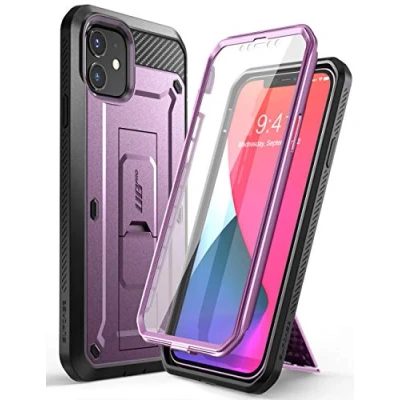 Immagine di SUPCASE Unicorn Beetle Pro Series Custodia a fondina robusta con pellicola protettiva integrata per iPhone 12 Mini da 5,4&quot; (2020), colore: Viola metallizzato