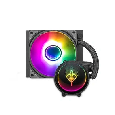 Immagine di Yeyian Sistema di Raffreddamento Liquido AIO per CPU Intel AMD Serie PC Gaming Computer Desktop Silenzioso PWM 1 Ventole ARGB 120 mm 2000 RPM (Nuovo 2024)