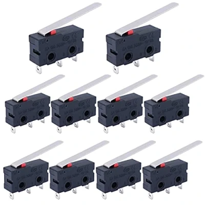 Immagine di mxuteuk 10 pezzi Mini Micro Finecorsa Lungo Retto Cerniera Leva Braccio Interruttore A Scatto Tipo Pulsante 3 Pin 5A 125 250V AC SPDT 1NO 1NC KW11 3Z03
