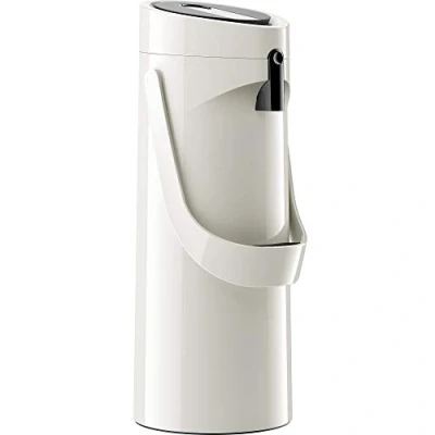 Immagine di TEFAL K3140214 Ponza Termos a Pompa Bianco 1 L Semplice Funzione Con Generoso Volume Caldo Fino 12 Ore Fredde 24