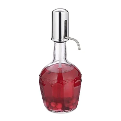 Immagine di Relaxdays Caraffa in Vetro con Rubinetto Salvagoccia, Bottiglia 2,4 Litro, Tappo Dosatore Manuale, Brocca, Trasparente