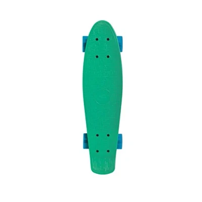 Immagine di Schildkröt Retro Skateboard, Tavola Premium in Plastica PP Resistente e Durevole, ABEC7, Assi Aluminio, Ruote PU, Sopporto Antiscivolo, Colore: Verde, 510701