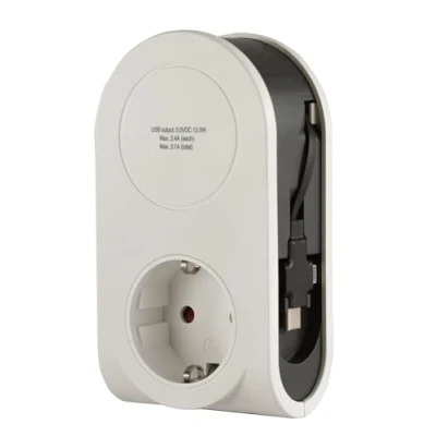 Immagine di REV 0020840103 Flex, caricatore USB 3 in 1 con connettore Lightning, Micro, e C, bianco