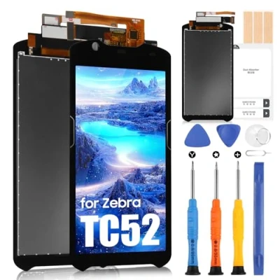 Immagine di LCD Display per Zebra TC52 Schermo / TC57 Sostituzione Screen Touchscreen Digitazer Assembly con Riparazione Kit(Nero)