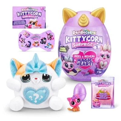 Immagine di Rainbocorns Kittycorn Surprise Series 7, Exotic Cat Collectible Plush 10 Surprises to Unbox, Peel and Reveal Heart, stickers, Ages 3+ (Exotic Cat)